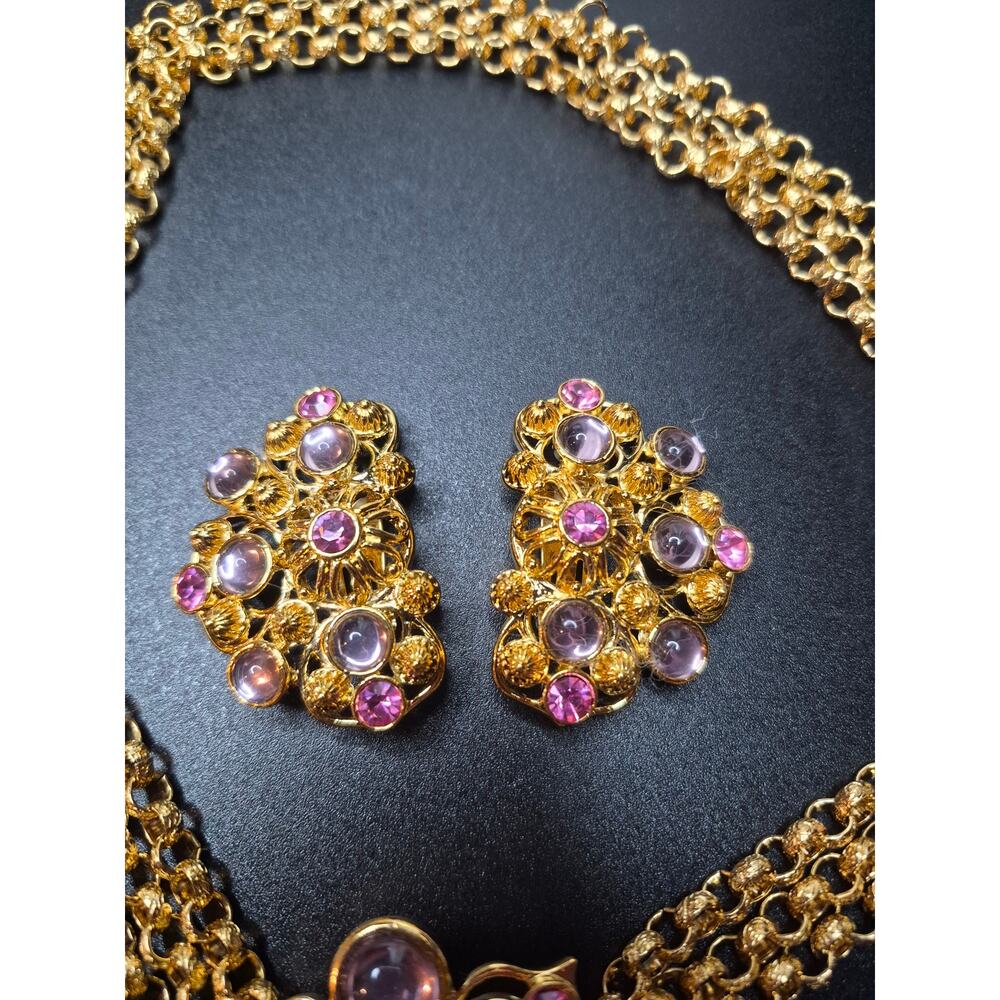 Vintage Jose Maria Barrera for Avon Marbella Necklace & Clip Earrings Set 1992 - Picture 4 of 15